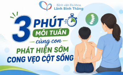 (HCDC) Infographic: 3 phút mỗi tuần cùng con phát hiện sớm cong vẹo cột sống